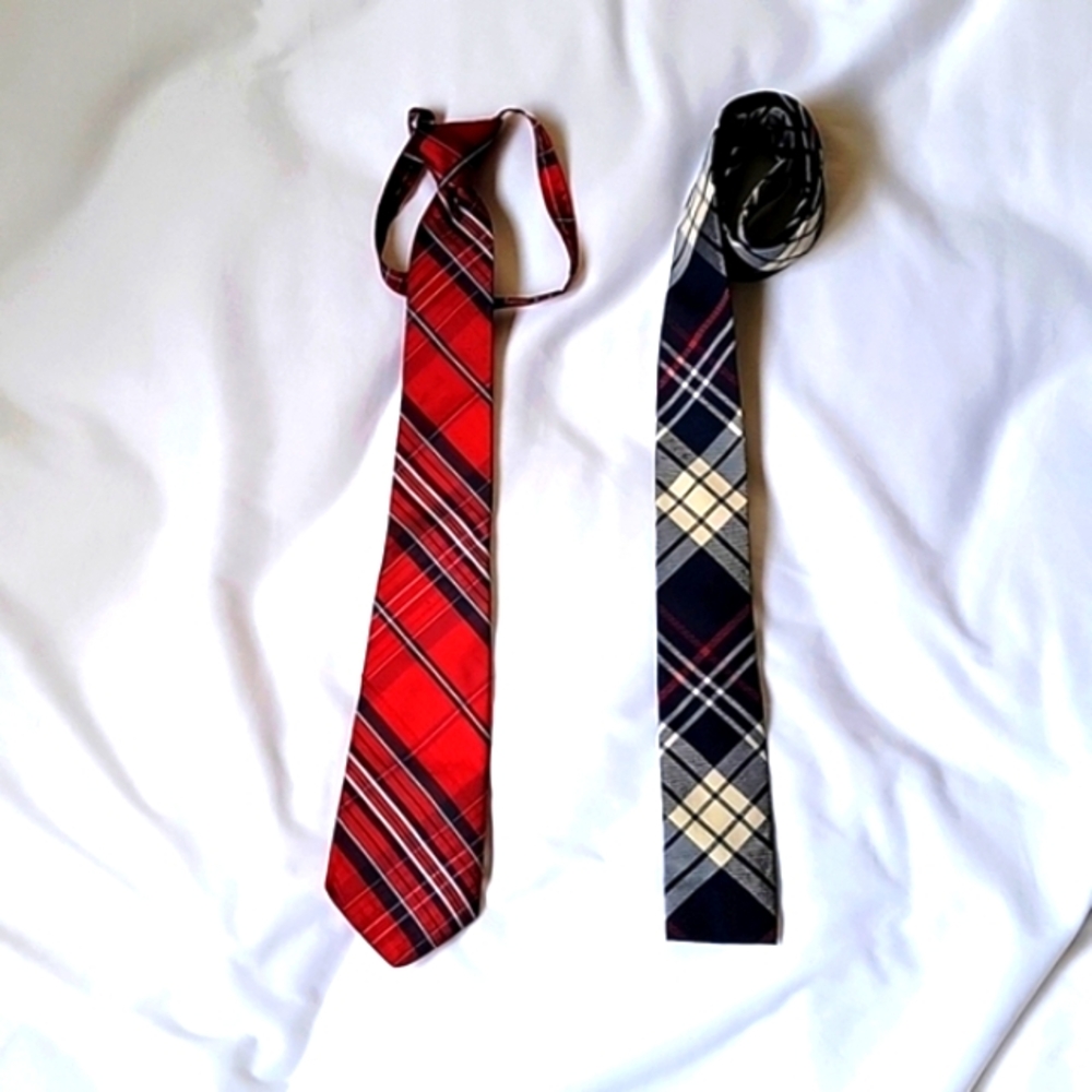 EUC Janie and Jack and Lands End Plaid Silk Neck Ties Accessories Kids